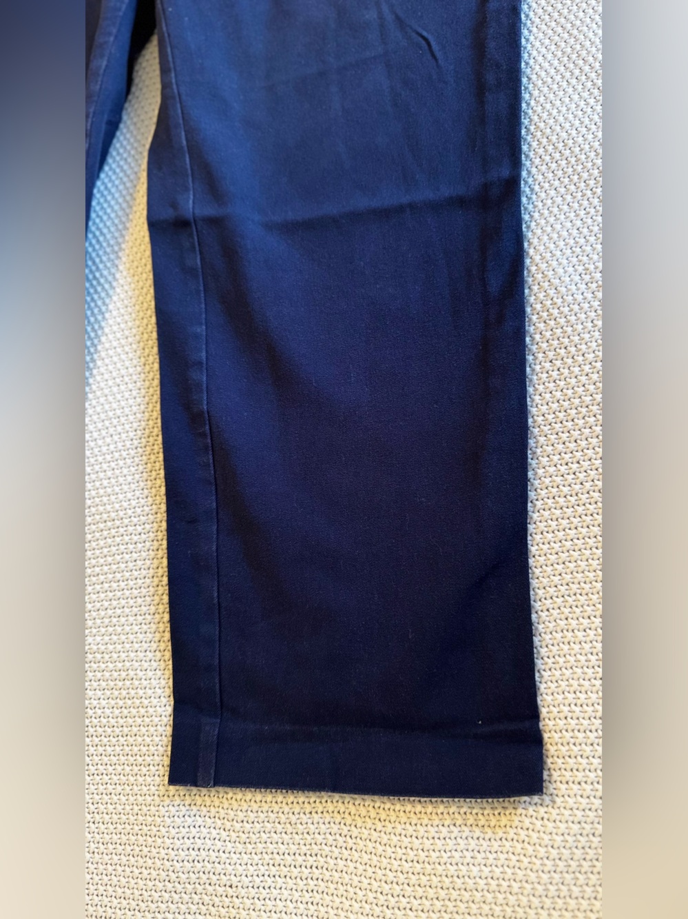 CHICO’S Fabulously Slimming Cotton Navy Blue Straight-Leg Ponte Pull-On Pants - Picture 3 of 12